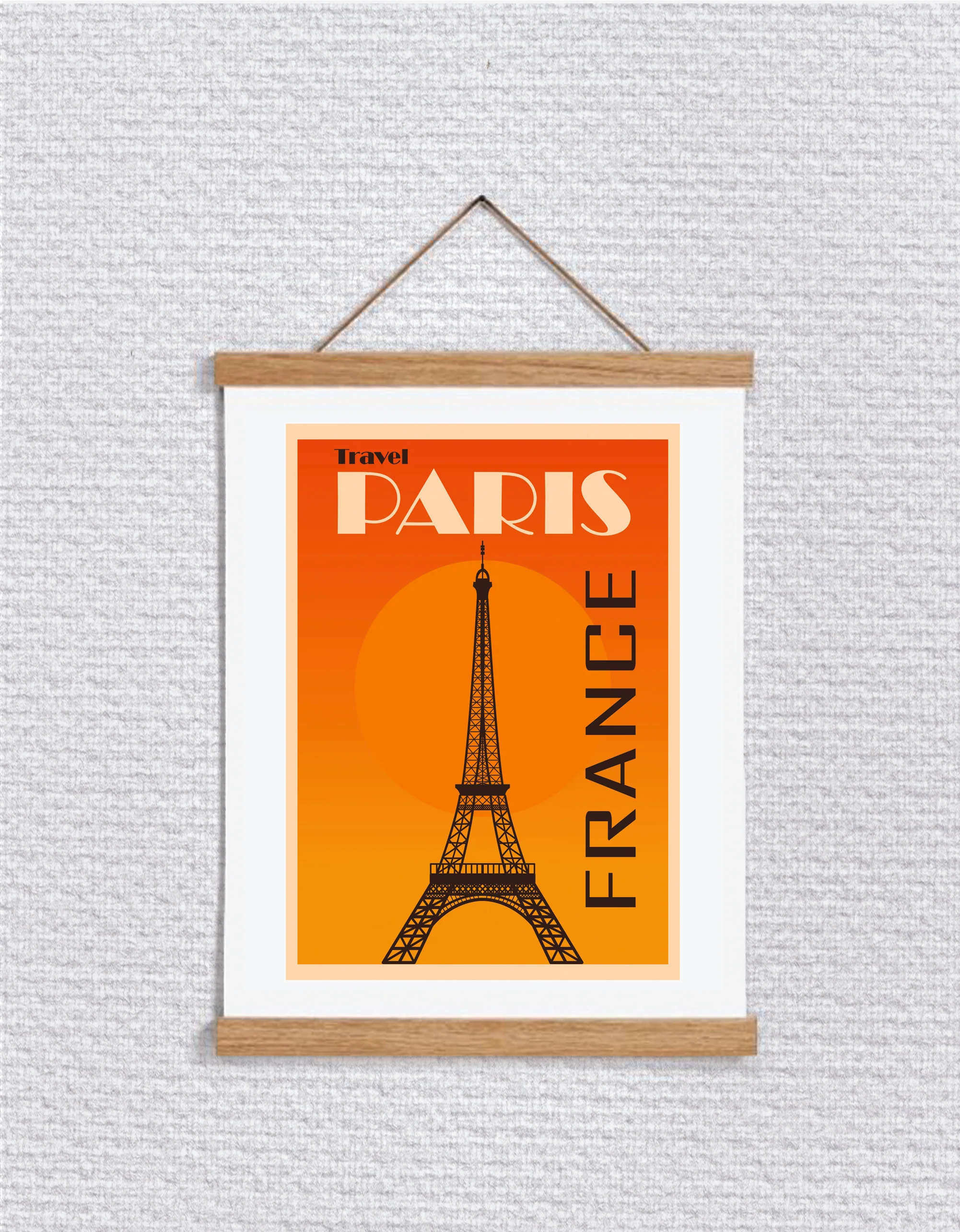Porte affiche magnétique / bois de chêne - Suspension de poster en bois - Image 7